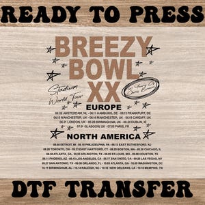 Breezy Bowl XX 2025 Dtf Transfers, Chris Brown Europe Tour Dtf, Ready to Press Heat Transfers, Chris Brown Album Dtf, Chris Brown Fan Gift