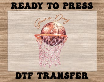 Faux Glitter Basketball Game Day Dtf Transfer, Basketball Mom Shirt Design, Trendy Basketball Dtf Transfer, Basketball Lover Gift, Dtf Print
