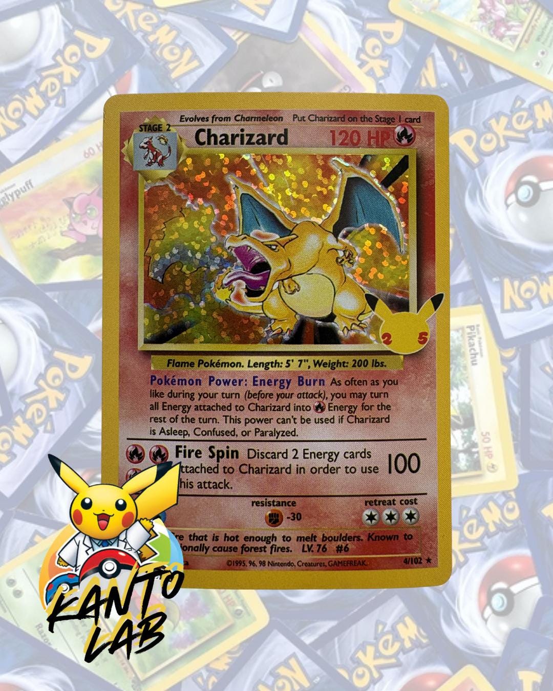 Charizard Base Set 25th Anniversary Celebrations *proxy* - Etsy