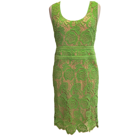 nicole miller green dress Nicole Miller 70's 100% Silk Strapless Lime Green Fun Cocktail Dress S –  Designers On A Dime