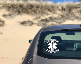 Emergency Department Car Decal, Emergency Nurse UV DTF Sticker, ER Nurse Bumper Sticker, Waterproof & Ready to Apply, Gift for Her