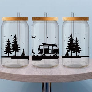 Camper Cup Wrap, Van Life Tumbler Wrap, Camping UV DTF Sticker, RV Mug Wrap, Travel Waterproof Adventure Wrap, Gift for Dad, Gift for Mom