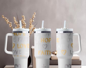 Faith Cross Cup Wrap, Faith UV DTF Decal, 16oz Glass Can Sticker, Waterproof & Durable Wrap, Ready to Apply, Gift for Her, Gift for Mom