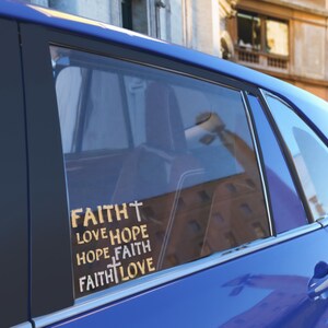 Faith Cross Car Decal, Faith UV DTF Sticker, Durable Jesus Bumper Sticker, Waterproof & Ready to Apply, Gift for Her, Gift for Mom