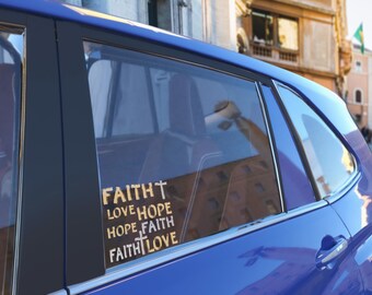 Faith Cross Car Decal, Faith UV DTF Sticker, Durable Jesus Bumper Sticker, Waterproof & Ready to Apply, Gift for Her, Gift for Mom
