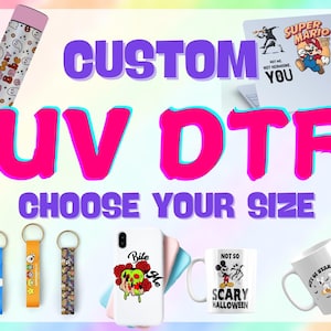 Custom UV DTF Stickers, Uv dtf , Uv Dtf Decal,Custom Stickers, Ready For Press, Cup Wrap UV Dtf, Laptop Sticker, Uv Dtf Cup Wrap Printing