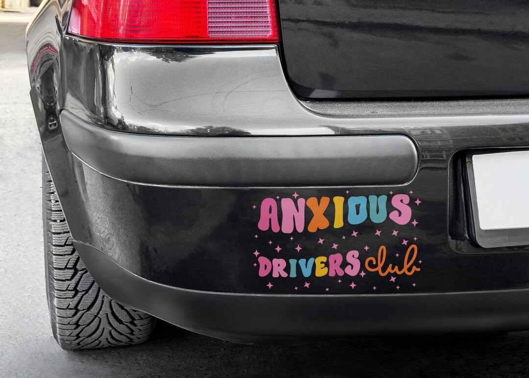 Anxious Drivers Club in Traffic Car Decal, Cute UV DTF Sticker, Funny ...