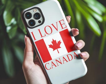 I Love Canada Laptop Sticker, Canada Flag UV DTF Decal, Waterproof Patriotic Sticker, Durable Maple Leaf Sticker, Gift for Her, Gift for Mom
