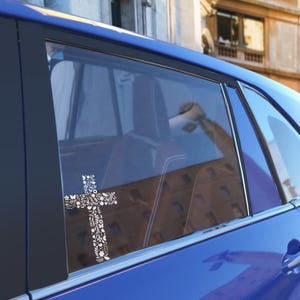 Cross Clear Car Decal, Christian Decal, Faith UV DTF Sticker, Bible Verse Waterproof & Ready to Apply