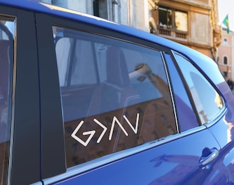 God Is Greater Than The Highs And Lows Car Decal, God is Greater UV DTF Sticker, Christian Bumper Sticker, Waterproof & Ready to Apply