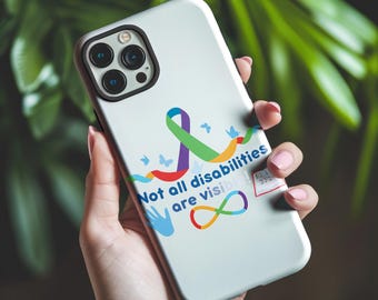 Invisible Disabilities Laptop Sticker, Autism Awareness Decal, UV DTF Laptop Sticker, Not All Disabilities Are Visible Gift