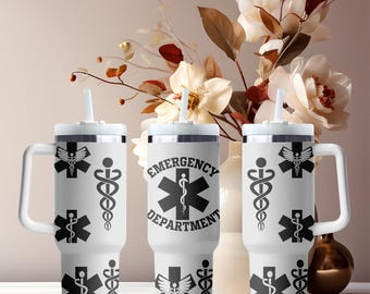 Emergency Department Cup Wrap, ER Nurse UV DTF Decal, 16oz Glass Can Sticker, Waterproof Nurse Gift, Ready to Press, Gift for Her, Gift Mom