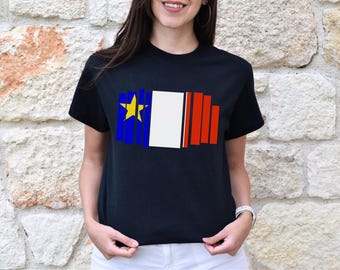 Acadian Flag Tee - Drapeau Acadien t-shirt Unisex Heavy Cotton Tee | T-shirt Acadien, quinze aout shirt, acadie, 15 aout, Acadian tee