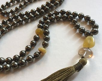 perseverance mala in pyrite and opal