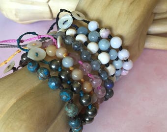 Hand knotted mala bracelet -LARGE