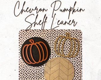 Chevron Pumpkin Shelf Leaner /painted or DIY/Fall Tiered Tray /Home Decor /Fall Decor / Pumpkin / Harvest / Rustic/Farmhouse