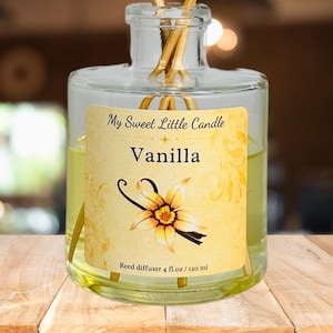Scented Reed Diffuser Gift For Women Vanilla Lover Gift Oil Diffuser Custom Handcrafted Long-Lasting Bakery Scent Housewarming Fragrance