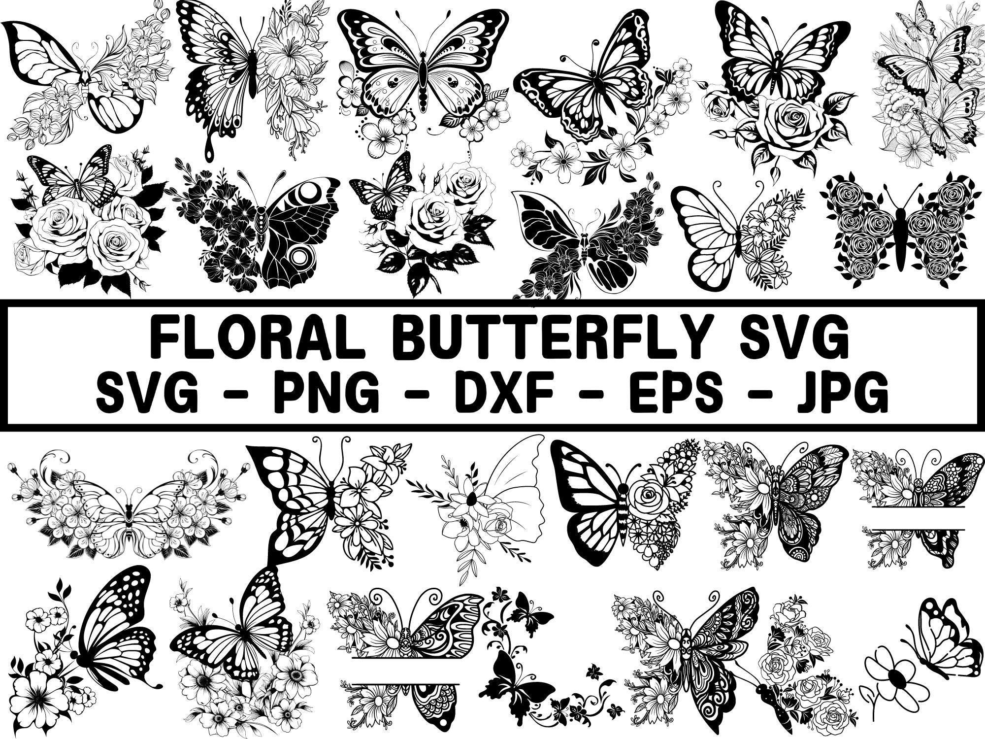 Butterfly Svg | Floral butterfly svg | Butterfly flower svg | Butterfly svg file | Floral butterfly svg | Cutting file Cricut Silhouette
