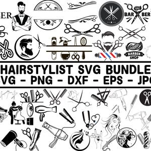 Hairdresser Svg Bundle, Equipment Svg Bundle, Cut Files, Hairdresser Tools Svg, Hairdresser Vector Files, SVG, Png, Clipart, Clip Art