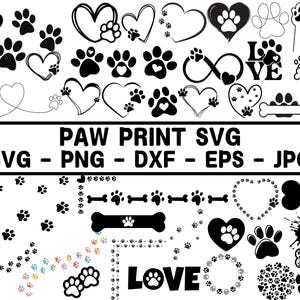 Paw Print Svg, dog Paw SVG, Dog Svg, Paw Svg, Animal Paw Svg, cat Paw Svg, Dog Paw Print Cut File, Paw Print Cut File, Animal Print Svg