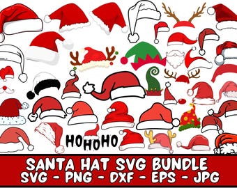 Santa Hat SVG Bundle: Christmas Cut Files (Digital Download)