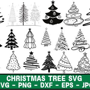 Bundle Svg de sapin de Noël, Svg Noël, arbre de Noël Svg, Clipart Noël, arbre de Noël Png, Noël numérique, Cricut, Silhouette