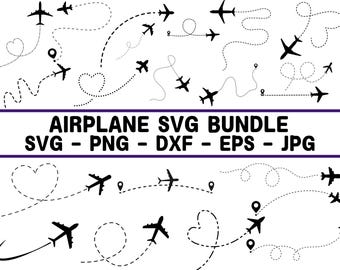 Airplane SVG Bundle: Travel Clipart, Silhouette (Digital Files)