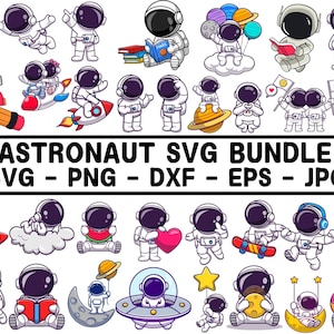 Astronaut Svg Png Bundle, Astronaut with rocket svg, kid astronaut svg, Universe Svg, Spaceman svg, Space SVG