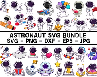 Astronaut Svg Png Bundle, Astronaut with rocket svg, kid astronaut svg, Universe Svg, Spaceman svg, Space SVG