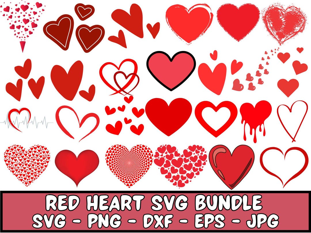 Red Hearts SVG Bundle: Valentine's Day Graphics (digital Download) - Etsy
