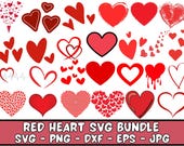 Red Hearts SVG Bundle: Valentine's Day Graphics (Digital Download)