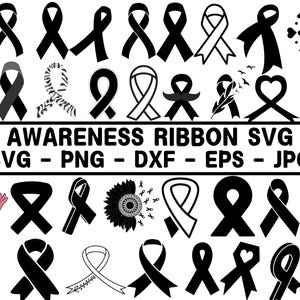 Awareness Ribbon SVG, Breast Cancer SVG, Cancer Ribbon SVG, Survivor Ribbon Svg, File For Cricut, For Silhouette, Cut File, Dxf, Png, Svg