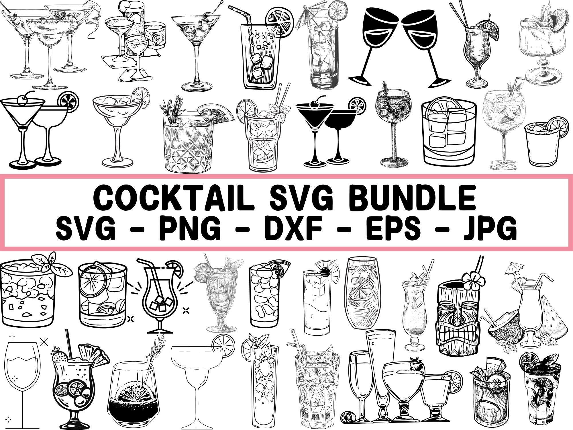 Cocktail SVG Bundle: Drink Clipart, Shot Glass Cut Files - Etsy