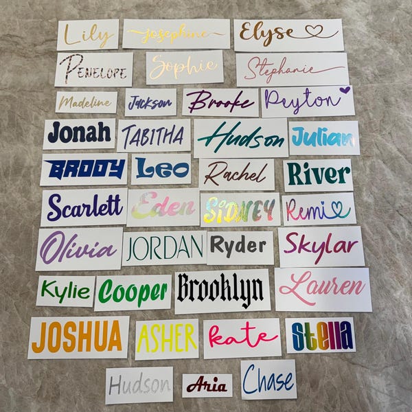 Custom Name Vinyl Decals: Personalized Stickers for Tumblers, Water Bottles