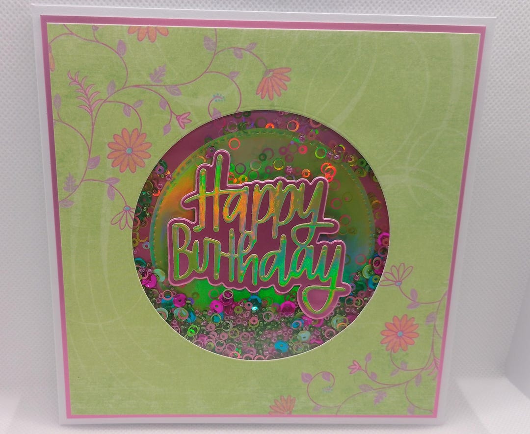 Handmade Happy Birthday Shaker Card. - Etsy