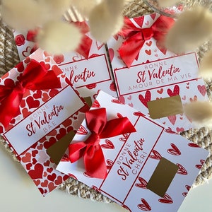 Carte à gratter personnalisée St Valentin, idée cadeau originale