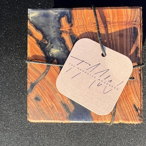 REAL live edge Louisiana sinker cypress coaster set!