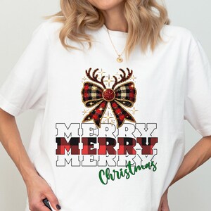Cute Christmas Shirt, Christmas Coquette Bow Shirt, Christmas shirt, Christmas Bow Shirt, Xmas Shirt, Gift For Christmas, Holiday Tee