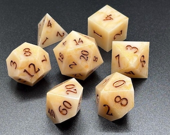 Gilded Skin Gold Dice Set Handmade Resin Dice Sharp-Edge Dice Set DnD
