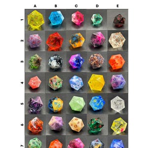 Single D20 Dice Handmade Resin Sharp-Edge DnD ~ YOU CHOOSE ~ See Details
