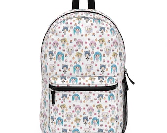 Anime Girls Backpack, Kawaii Cartoon School Bag, Colorful Character Backpack, Cute Student Travel Bag