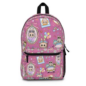 Labubu inspirierter Rucksack: Verspielte Schultasche aus Polyester