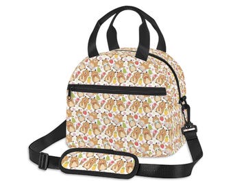 Cute Capybara Lunch Bag, Insulated Kids Lunch Tote with Shoulder Strap, Optional Personalized Lunch Box, Matching Backpack