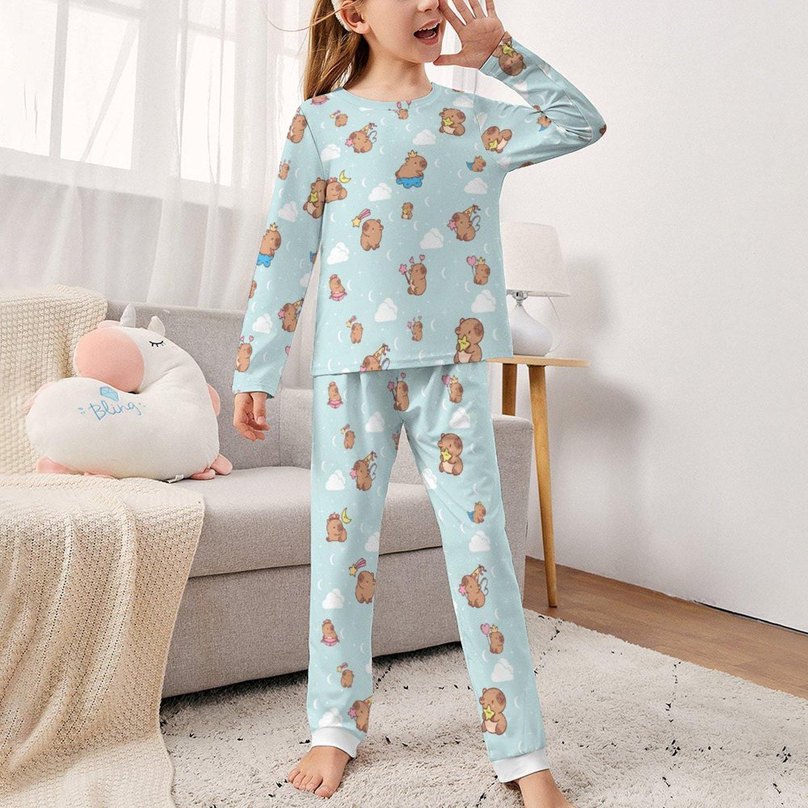 Completo pigiama lungo in pile t-shirt + pantaloni - 2 pezzi - Bianco - Bambina - 10.50