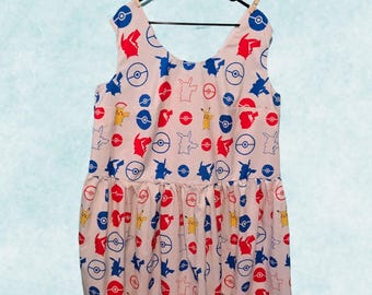 Handmade Pokémon-Inspired Sleeveless Dress – Fun and Playful Fan Style