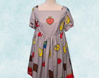 Handmade Gamer-Inspired Dress – Fun and Playful Retro Style