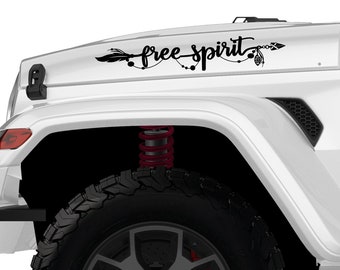 Two Free Spirit Vinyl Decal -  Accessories, Hood Decals for Women, Vinyl Stickers - by Artstudio54