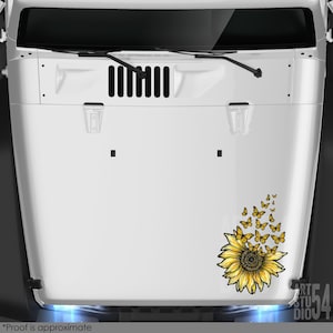 Sunflower Butterfly Vinyl Printed Sticker Decal Accessories, Hood Decals for Women, Vinyl Stickers - by Artstudio54