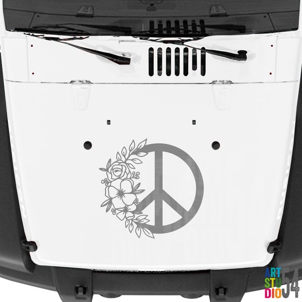 Peace Flower Symbol Sticker Decal  Accessories, Hood Decals for Women, Vinyl Stickers - by Artstudio54