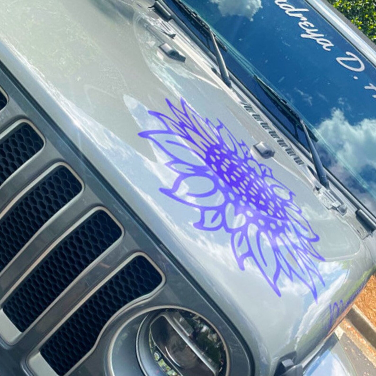 Sunflower Vinyl Decal Jeep Wrangler Accessories Hood Decals Etsy